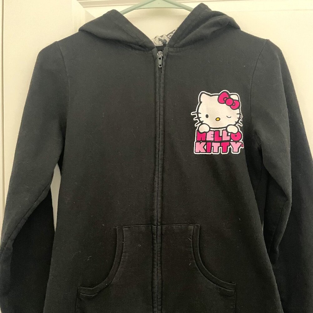 Hello Kitty Print Zip Up Hoodie